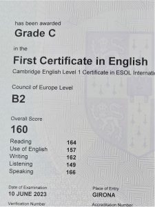 resultats exàmens Cambridge